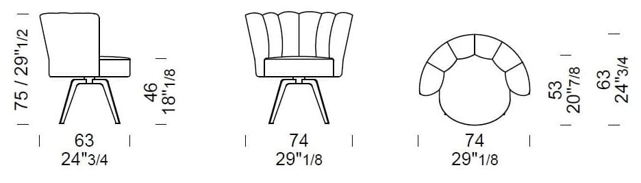 Бархатное кресло Borzalino Diva ARCH-00001148 - Вид №3