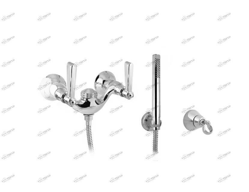 271019.P00.50 Смеситель для душа с декорированным латунным кольцом Яркий хром Mestre 