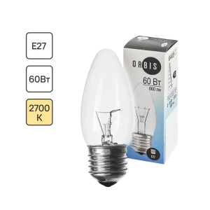 Лампа накаливания Orbis E27 230 В 60 Вт свеча 660 лм