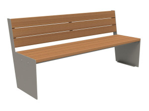 Скамья из окуме со спинкой