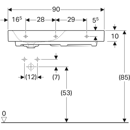 500.549.01.1 Раковина Geberit Citterio с полкой Geberit  - Вид №16