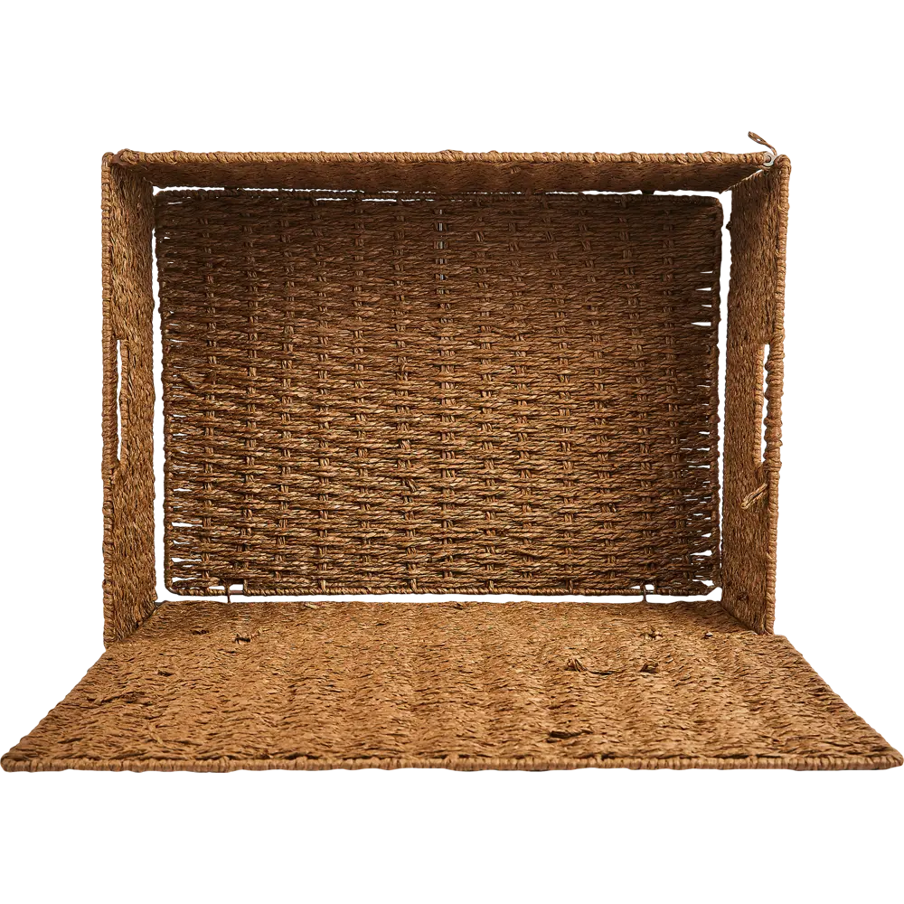 Корзина с крышкой для хранения 45x21x33 см бумага цвет коричневый 89344345 STLM-2003506 SPACEO Kub - Вид №2