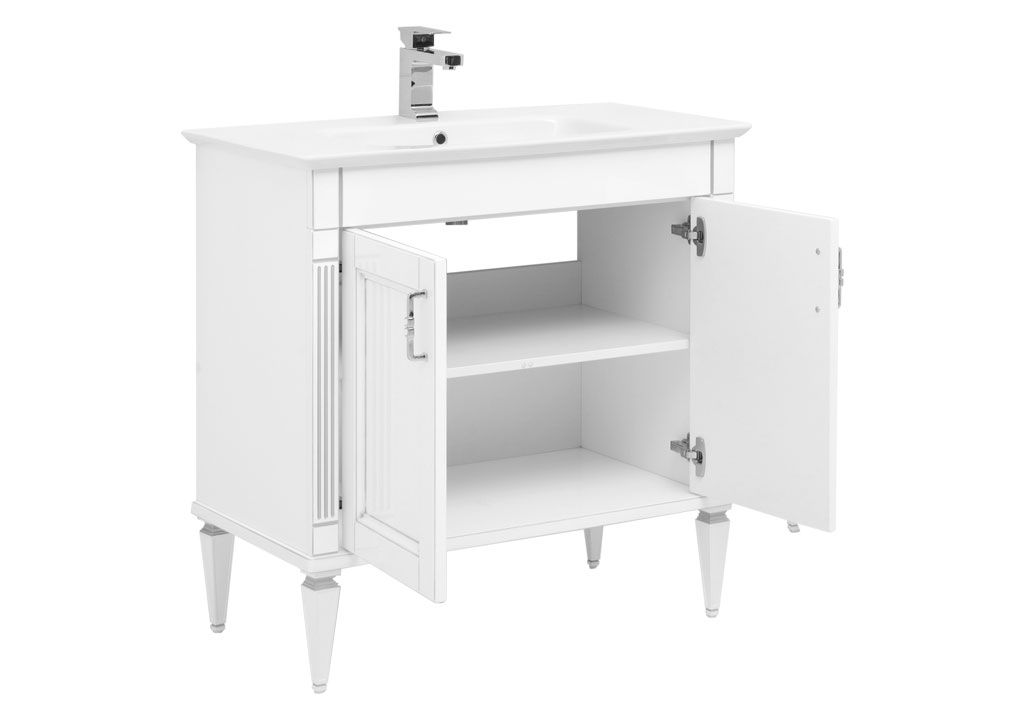 Тумба с раковиной Aquanet Селена 90 белый/серебро 0020164900186680 - Вид №1