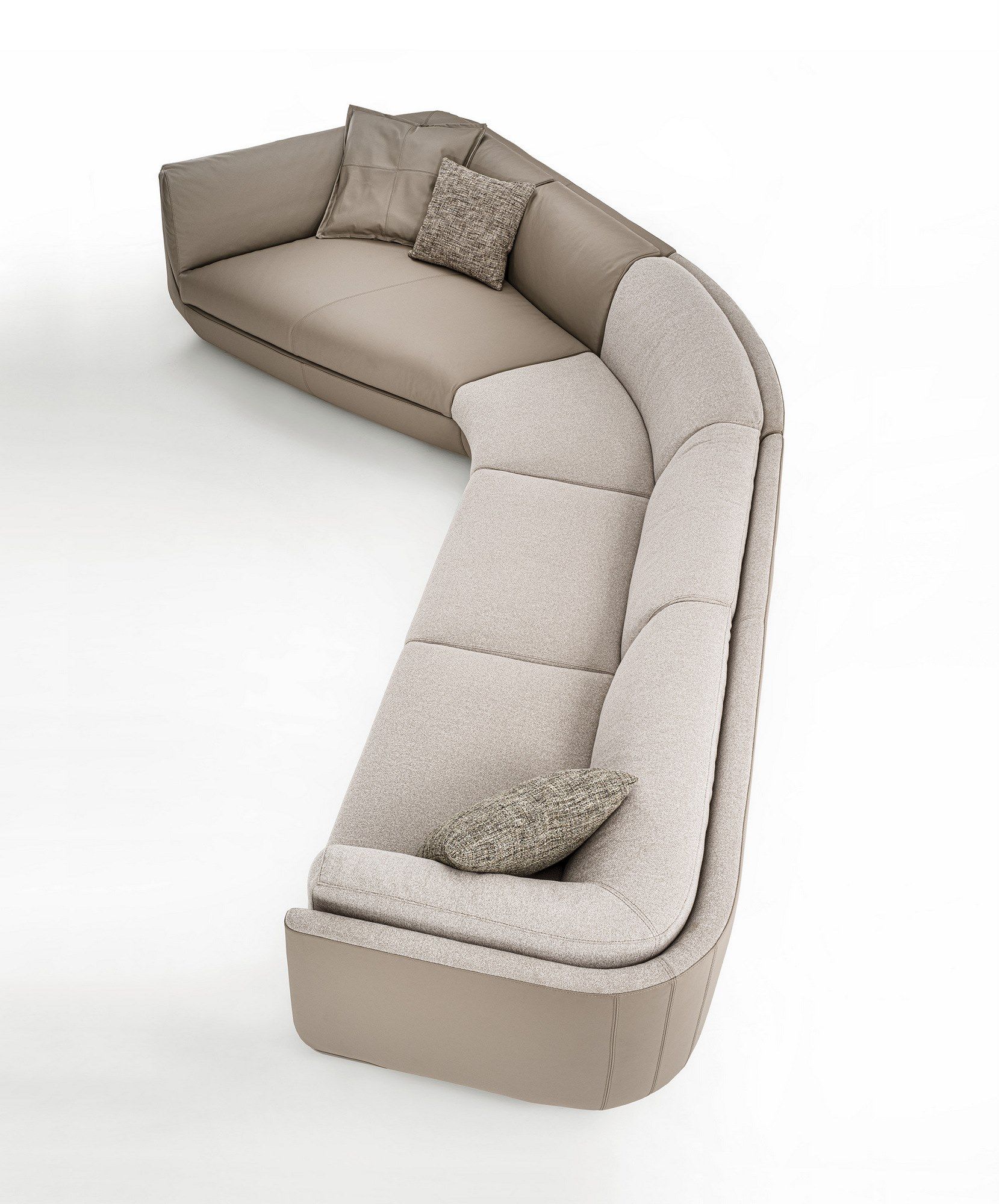 Угловой диван из кожи и ткани Longhi Loveluxe 2021-Rhythm'21 collection ARCH-00044116 - Вид №2