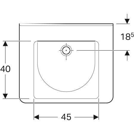 128661000 Раковина Geberit Renova Comfort Square, безбарьерная Geberit  - Вид №24