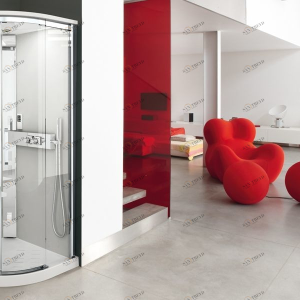 Душевая кабина NEXIS 1 R90 HYDRO Novellini NEXIS цвета белое дерево, с высоким душевым поддоном и крышей NEXR99M1F1KA