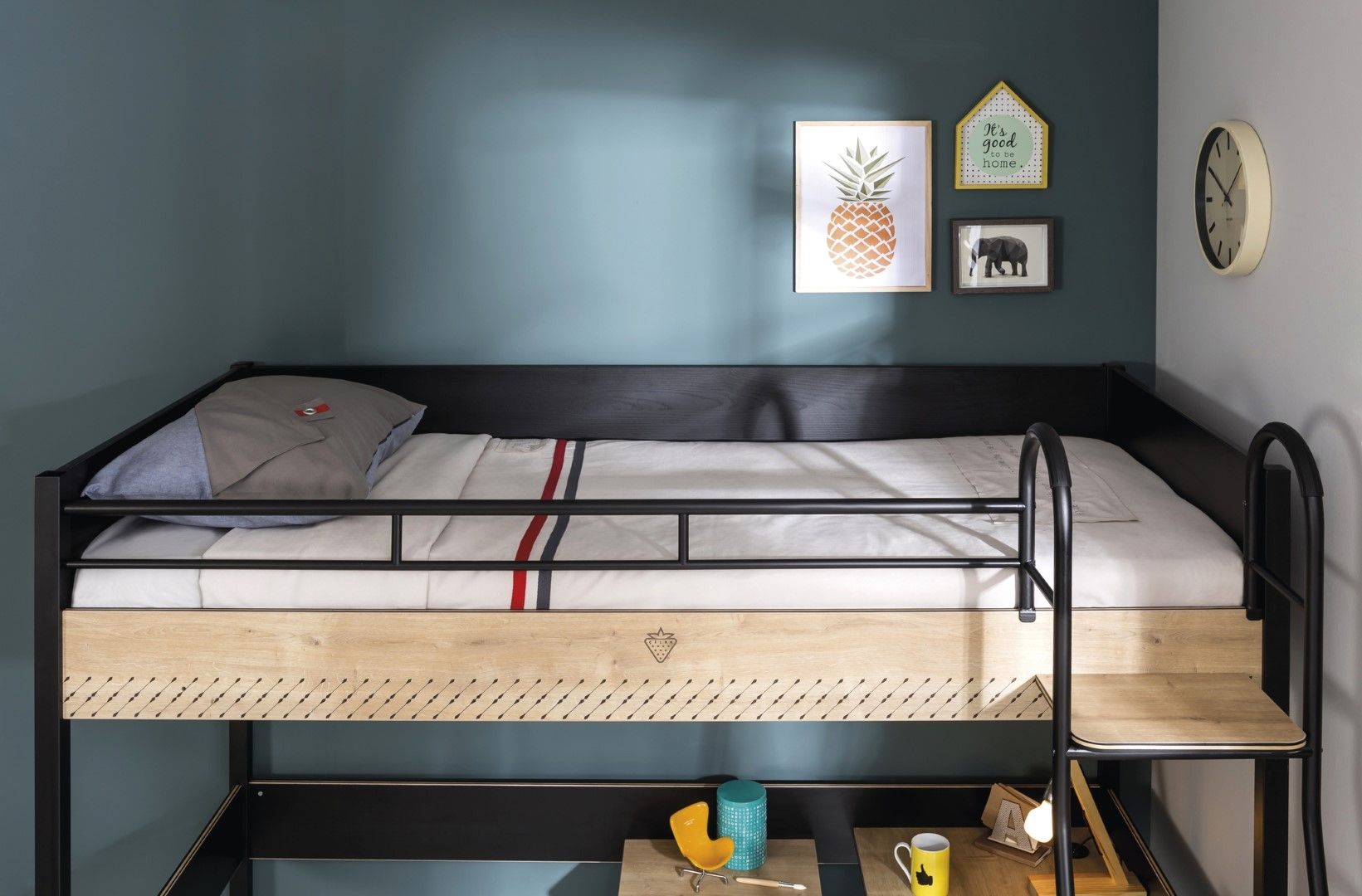 Кровать-чердак с рабочей зоной 90х190 см черная Black CILEK BLACK 00-3832353 Черный Santreyd - Вид №6