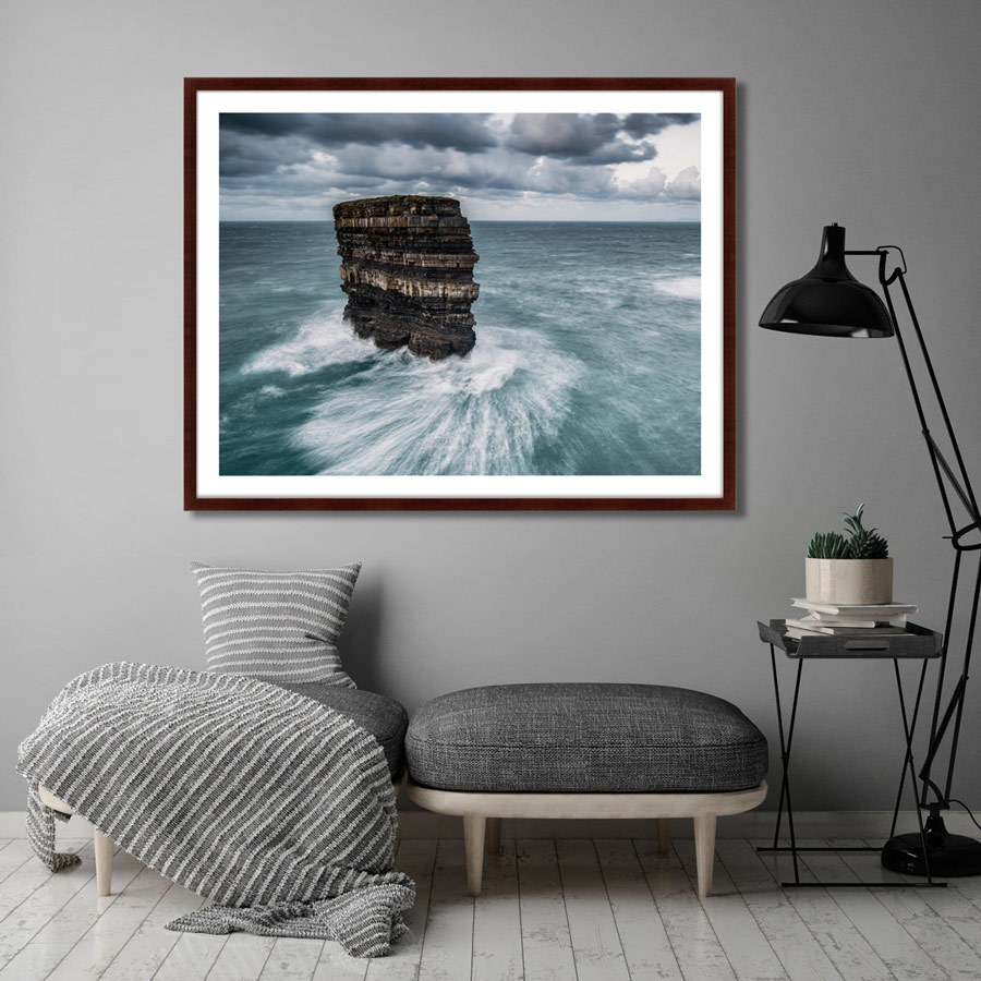 Фотокартина в деревянной раме 130х102 см Downpatrick Head, Northern Ireland КАРТИНЫ В КВАРТИРУ  264732 Бежевый;белый;голубой;разноцветный  - Вид №2