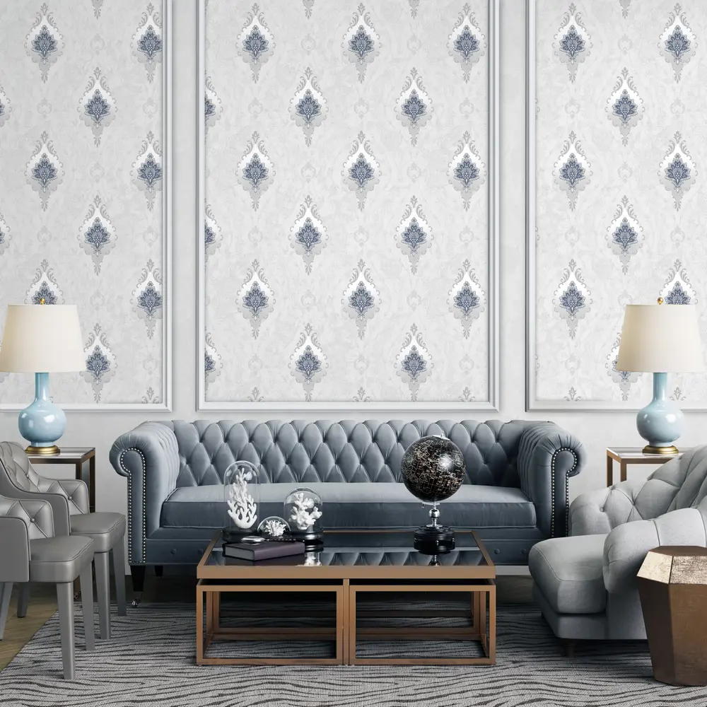 Erismann Firuze: Флизелиновые обои серые с вензельным узором 89350594 STLM-1363596 - Вид №5