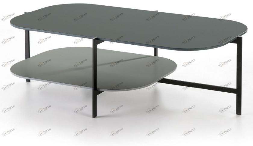 Kendo Mobiliario Низкий прямоугольный журнальный столик с журнальной полкой Exo sun-id-1361563