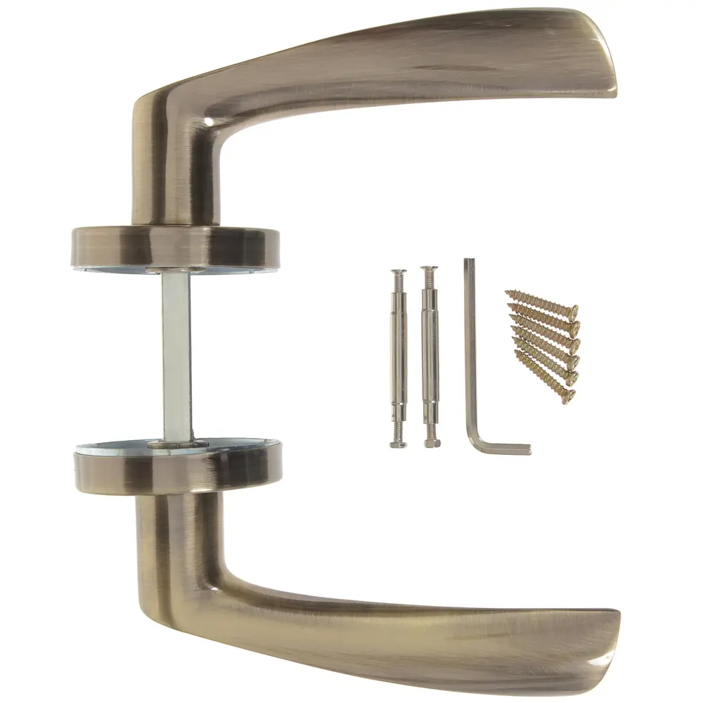 Ручки дверные на розетке ASS-S6336 алюминий никелированное покрытие цвет бронза EDSON STLM-2079836 - Вид №2