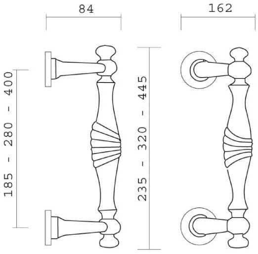 Pasini Ручка из латуни Pireo L210 - l210  - Вид №3