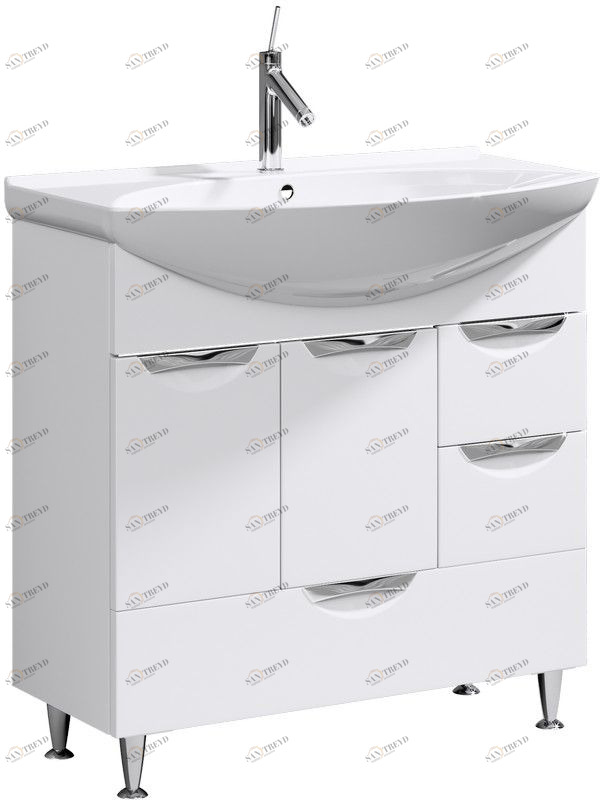 Лайн тумба под умывальник Лагуна 850 с двумя ящиками Li.01.08 AQWELLA LINE 191676