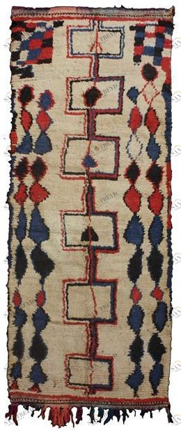 AFOLKI Прямоугольный шерстяной коврик с длинным ворсом и узором Azilal Taa821be