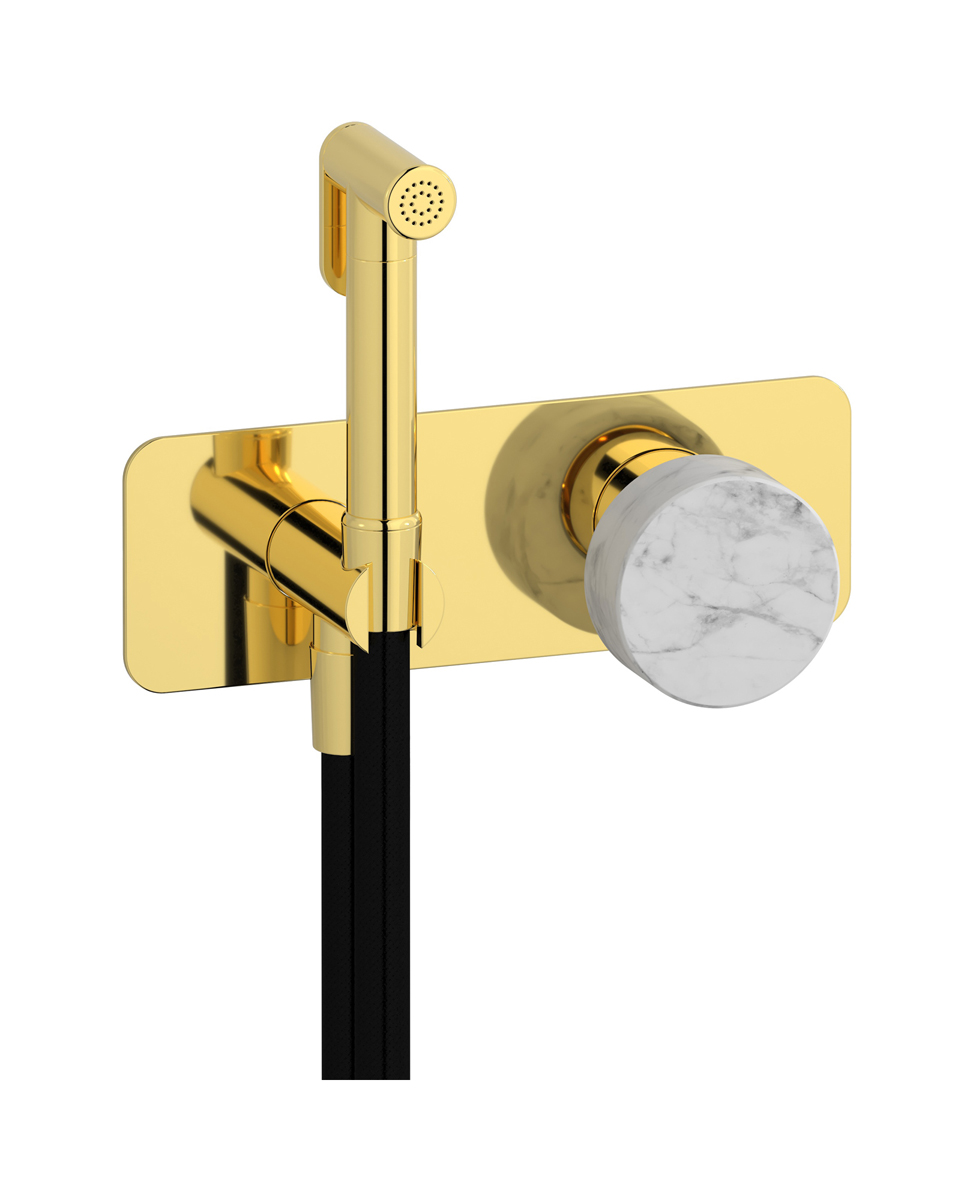 Внешние части гигенического душа со смесителем. WE ARE IB mr706oo_1 Gold Marmo