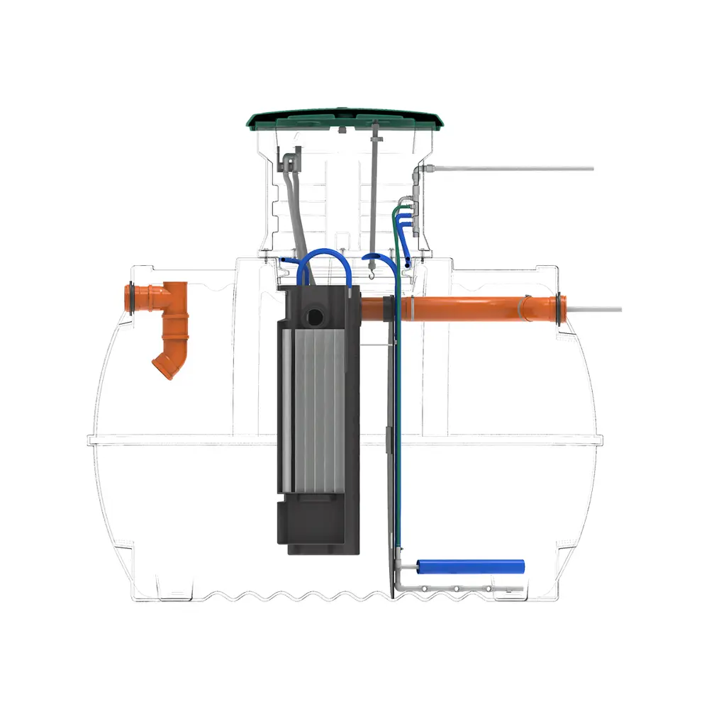 Станция биологической очистки четрыхкамерная Rostok Ground 8 Pro 3500 литров 1600 л/сутки STLM-2121561 - Вид №19