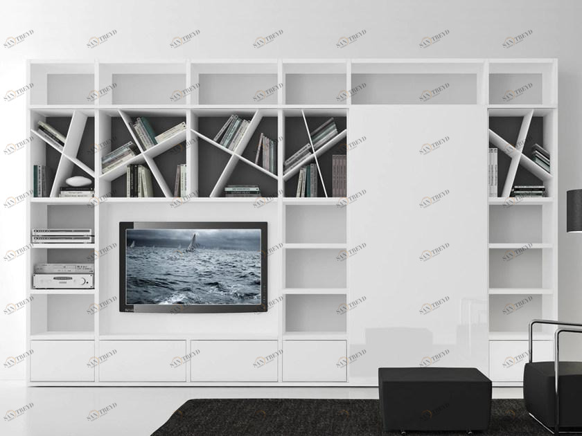 Presotto Модульная лакированная стенка для хранения с подставкой под телевизор Pari&dispari scorrevole sun-id-1374020