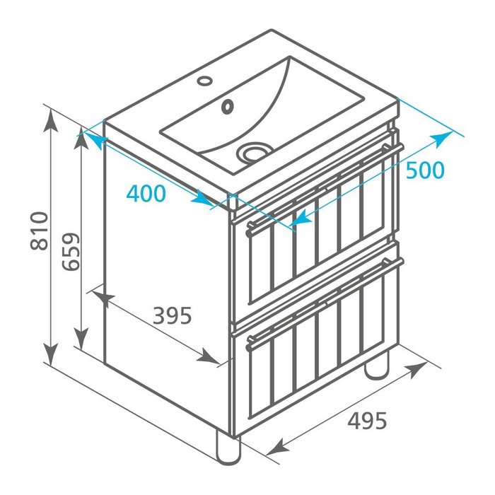 MAG50W0M95K Milardo Magellan Тумба Magellan 50 см Россия  - Вид №3