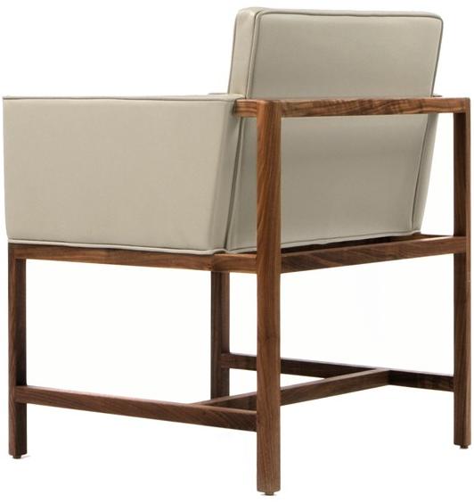BassamFellows Мягкое кожаное кресло с подлокотниками Wood frame dining Cb-540 - Вид №3