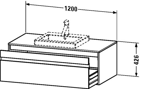 KT679604949 Ketho Тумбочка подвесная Графит матовый, декор Duravit - Вид №1