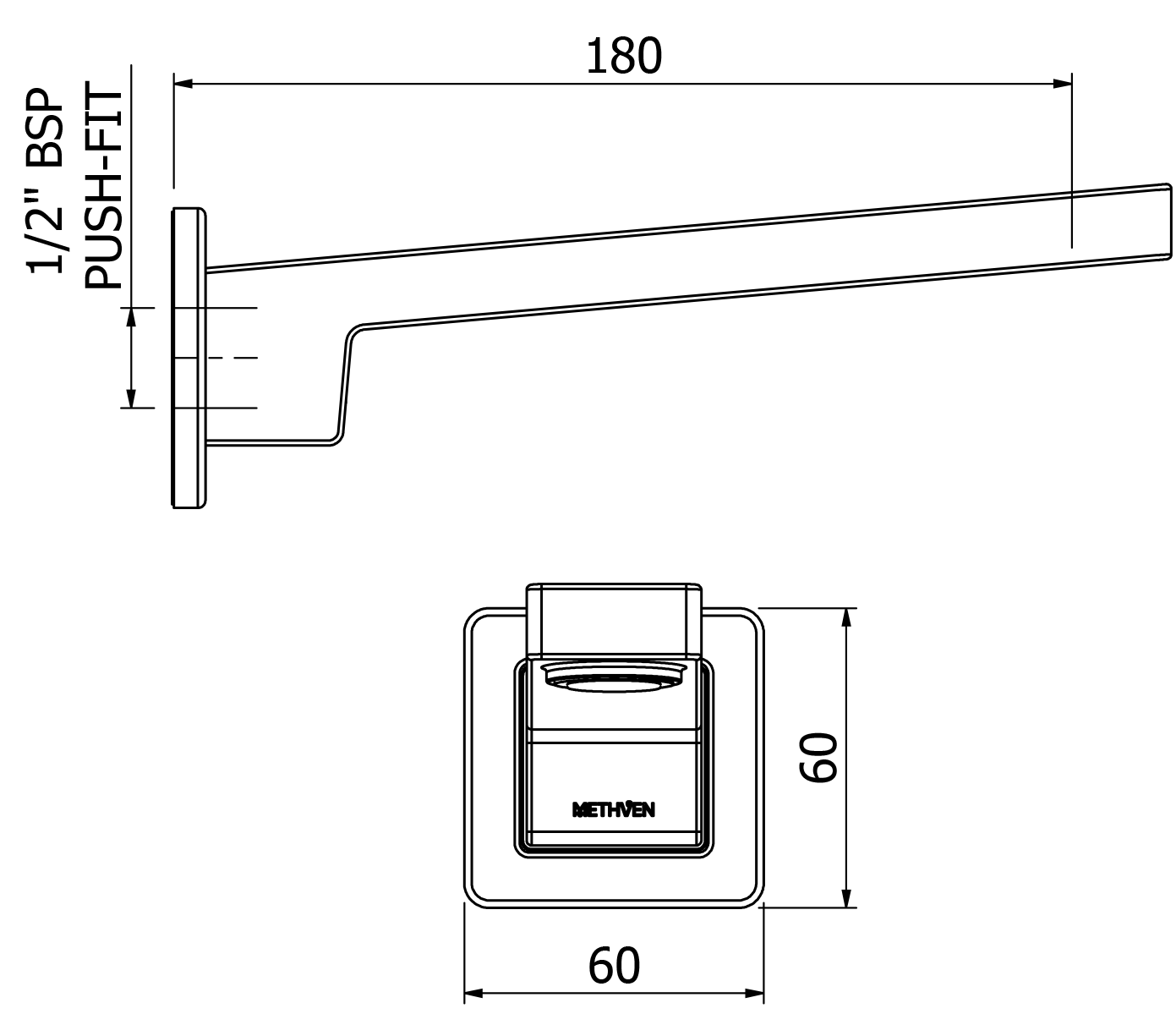 BLSPWBTBK Настенный излив для ванны Blaze Methven Черный - Вид №1