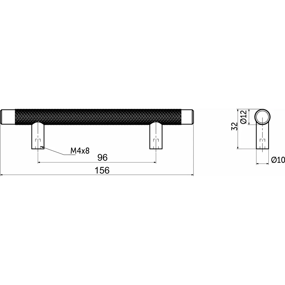 Мебельная ручка-рейлинг Cobra матовый черный 96 мм 87684445 STLM-2129358 AKS  - Вид №5