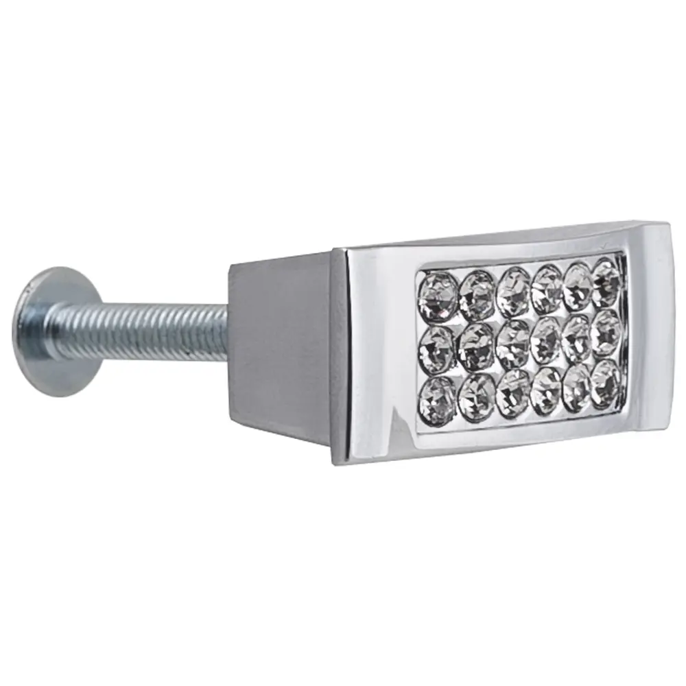 Мебельная ручка-кнопка Jet 401 RZ401U.019CP замак/кристаллы цвет хром 14233075 STLM-2053672  - Вид №1