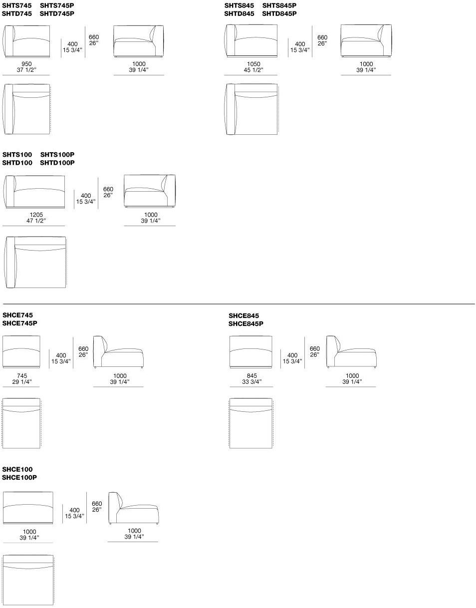 Poliform Секционный диван со съемным чехлом из ткани с шезлонгом Shangai sun-id-1398910 - Вид №5