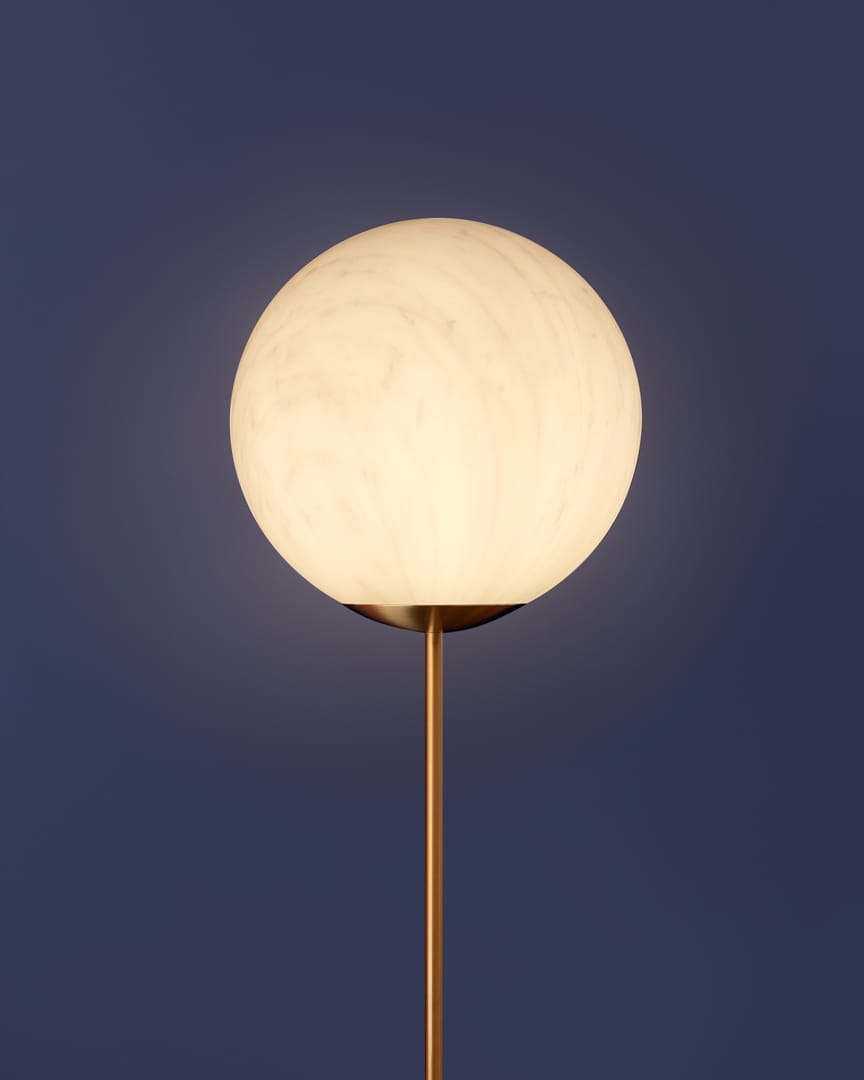 Напольная лампа из латуни и полиэтилена с мраморным эффектом SLIDE ARCH-00070936 - Вид №5