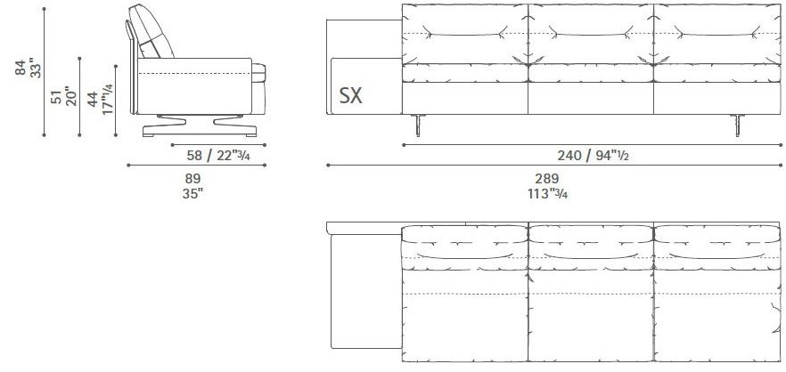 Poltrona Frau Модульный диван с журнальной полкой La collezione - divani e poltrone sun-id-1502655 - Вид №45