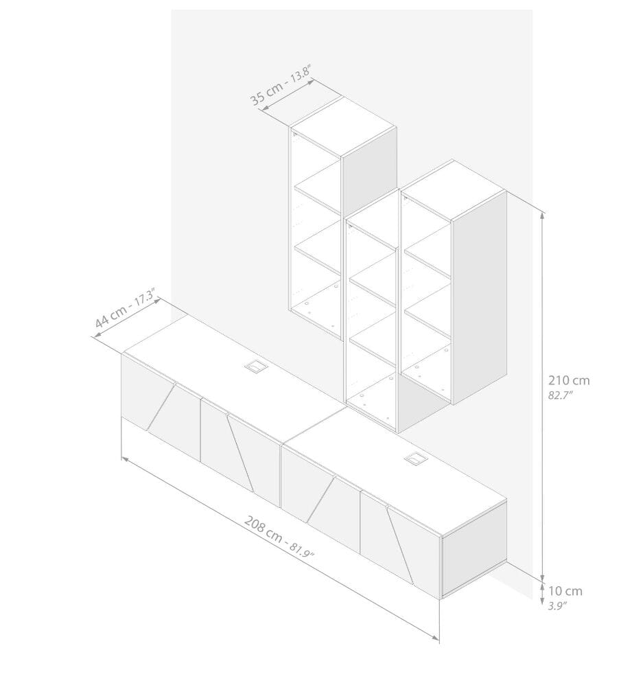 Модульная стена установила оборудованную стену в меламинированном Mobili Fiver EMMA ARCH-00091039 - Вид №53