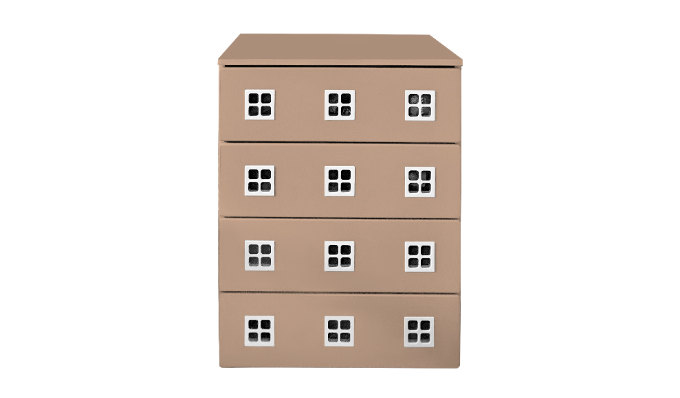 Комод детский малый с 4 ящиками и декором "Амстердам" МАНДАРИН АМСТЕРДАМ 179519 Красный Santreyd  - Вид №1