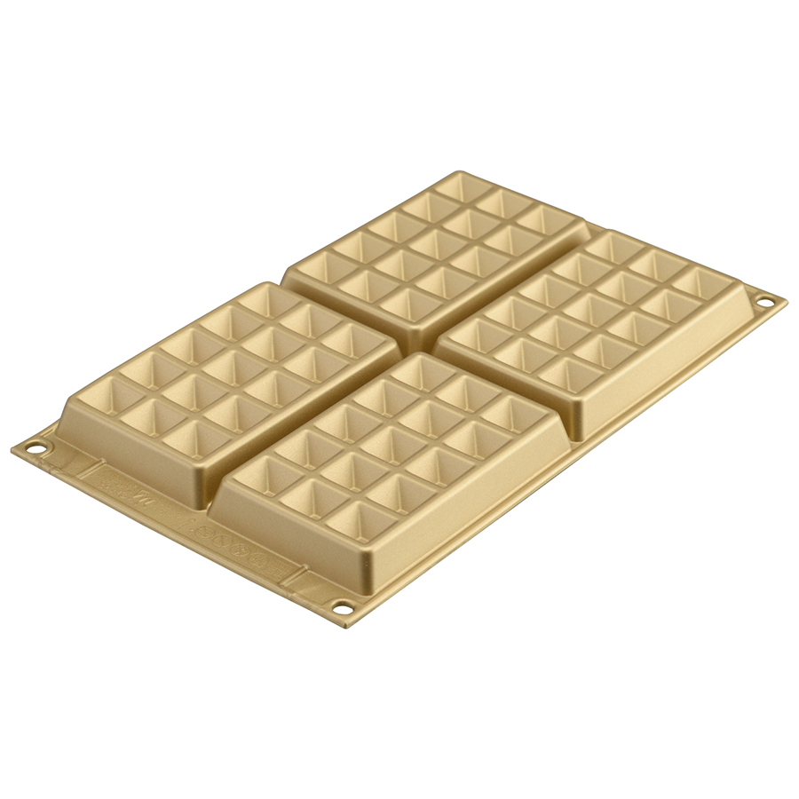 26.155.63.0065 Форма для приготовления вафель waffel classic силиконовая золотая Silikomart  - Вид №2