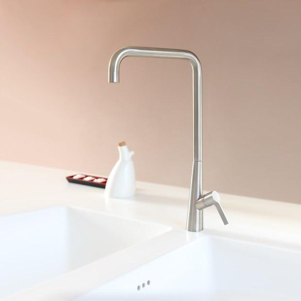 Quadrodesign Смеситель для кухни, устанавливаемый на столешницу, с поворотным изливом Kitchen inox sun-id-1429881 - Вид №3