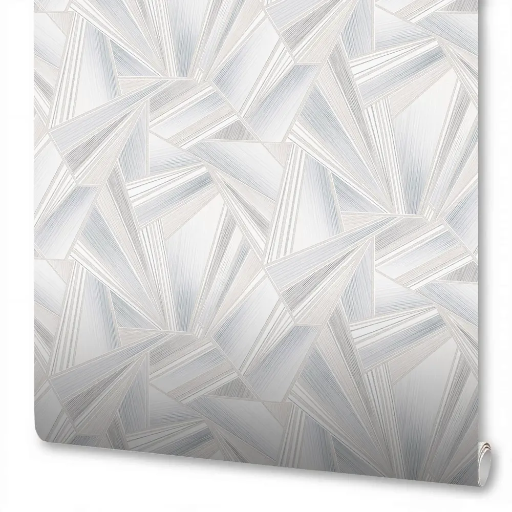 Флизелиновые обои Wallsecret Crystal с графическим узором в серо-голубых тонах 89024558 STLM-0831320