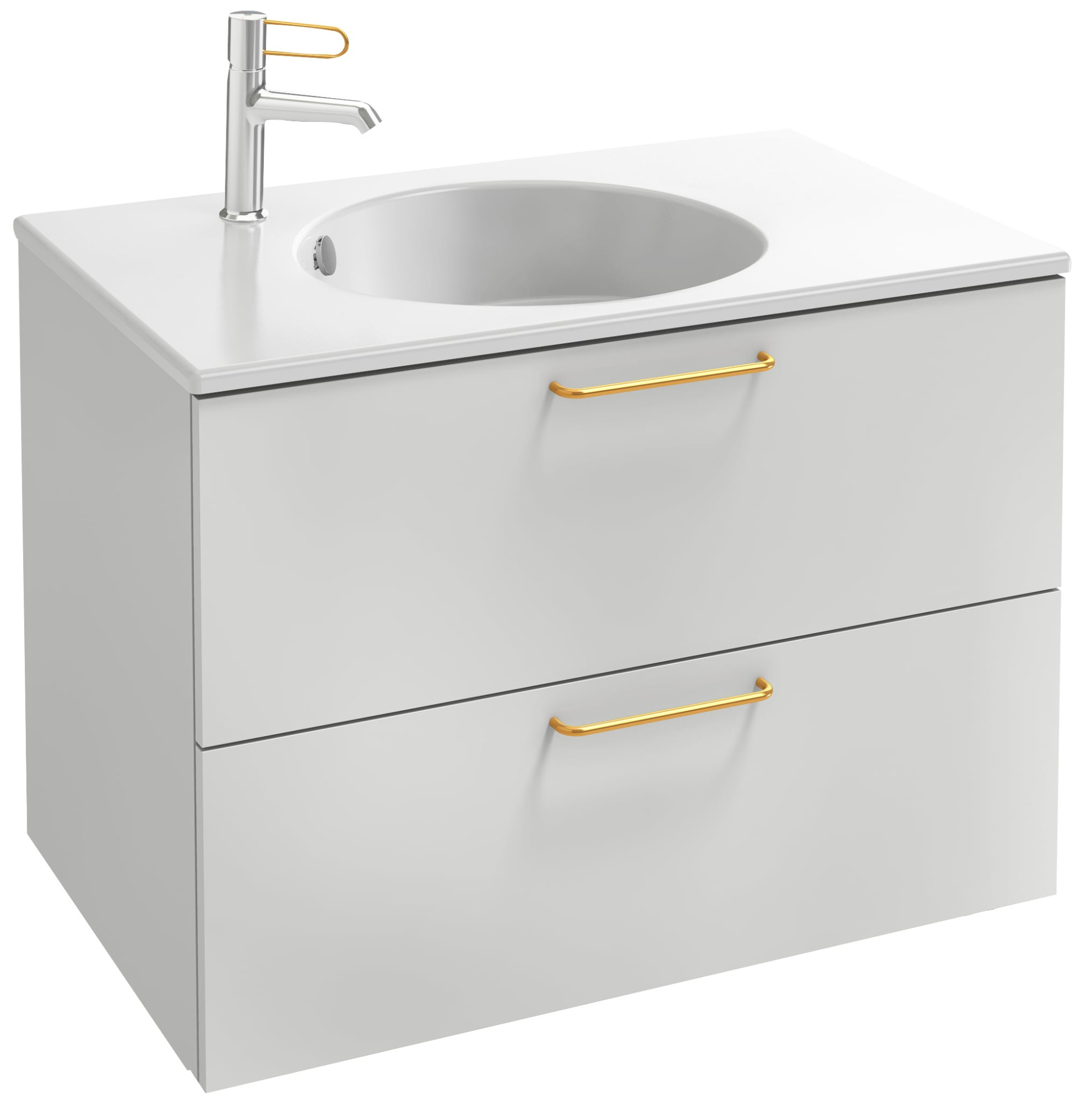 EB2522-R8-P14 Тумба под столешницу 80 см, 2 ящика, золотая ручка JACOB DELAFON ODÉON RIVE GAUCHE ODEON RIVE GAUCHE