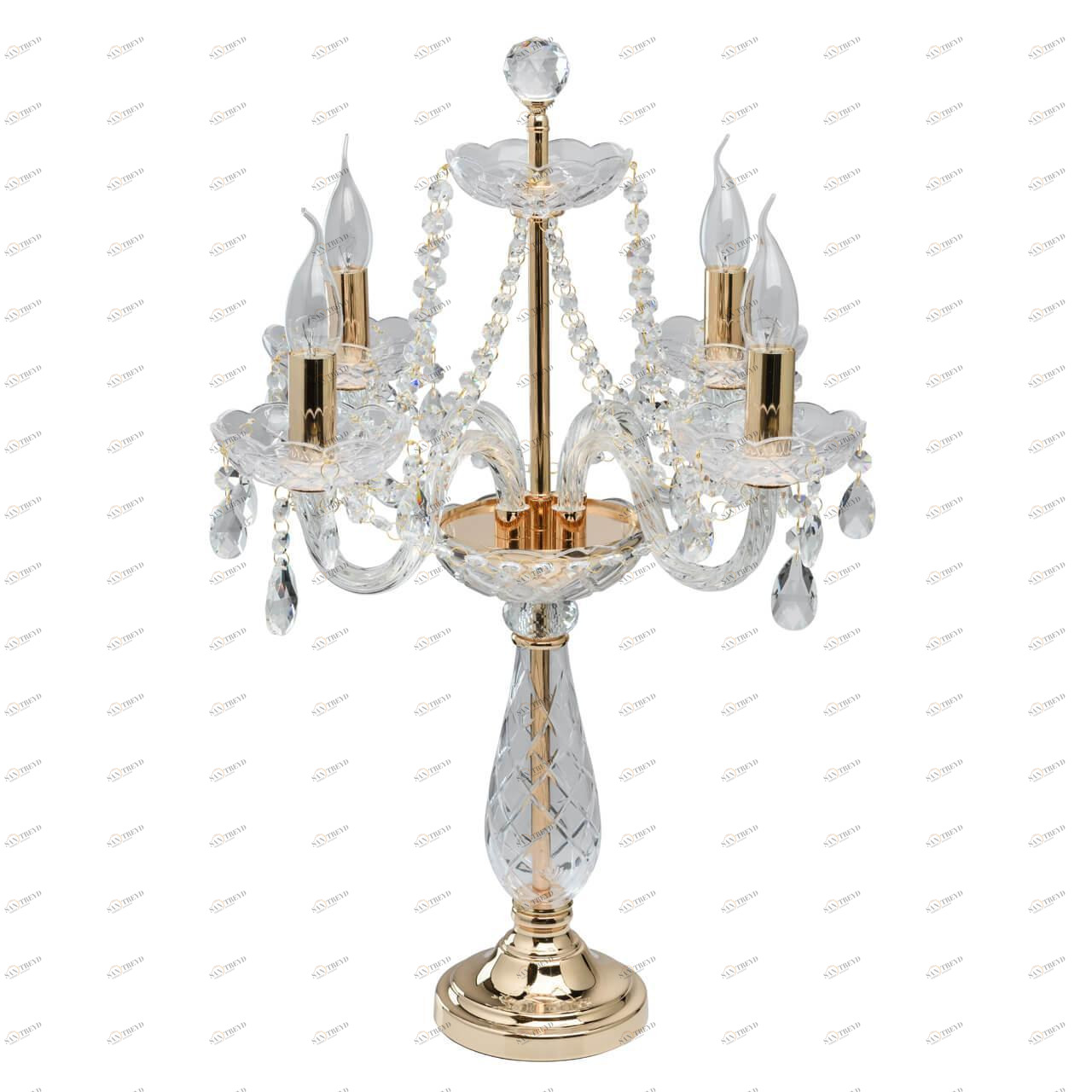 Настольная лампа MW-Light Каролина 367036204 MW-LIGHT ПОДСВЕЧНИК, СВЕЧА 195153 Белый;золото;прозрачный 