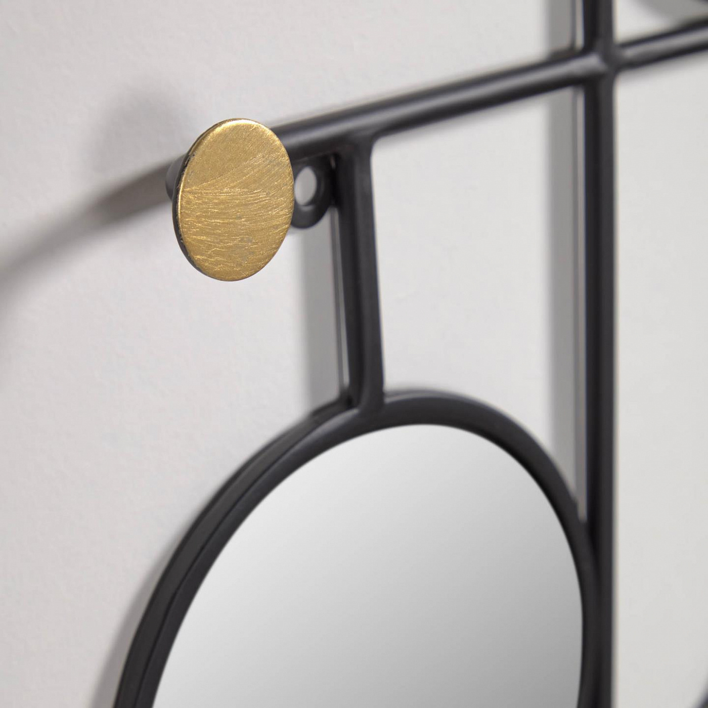 091025 Зеркало с вешалками 50 x 35,5 cm черно-золотое La Forma Vianela  - Вид №2