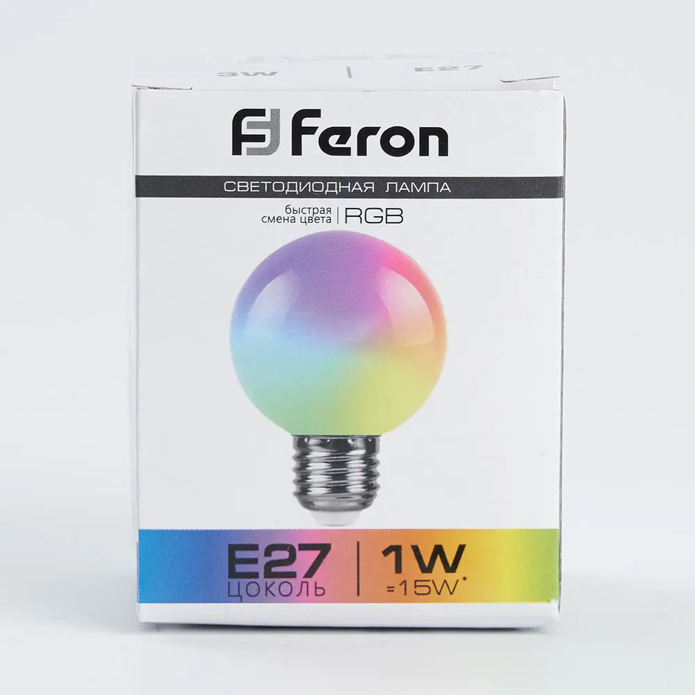 Лампа светодиодная Feron E27 LB-37 220 В 1 Вт шар регулируемый цвет света RGB STLM-2076525 - Вид №2