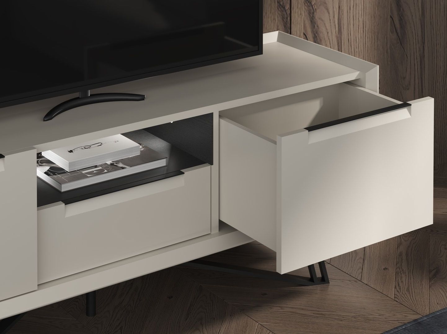 Деревянный шкаф для телевизора с ящиками animovel Тайга ARCH-00093852 - Вид №3