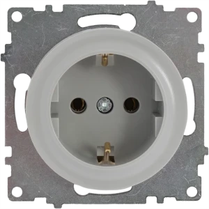 Розетка встраиваемая Onekey Florence с заземлением, цвет серый