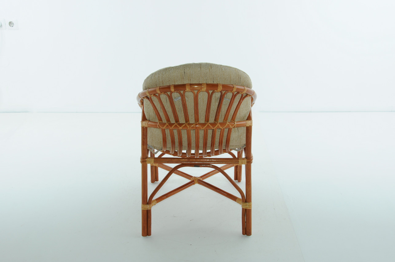 Кресло с подушкой коричневое из ротанга "Коньяк" 02/04В VINOTTI  00-3885196 Коричневый  - Вид №3