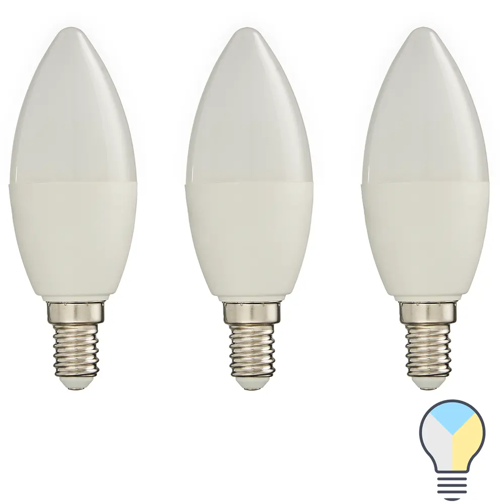 Набор умных ламп светодиодных Wi-Fi Osram Smart Plus E14 220-240 В 5 Вт свеча матовая 470 лм изменение оттенков белого 3 шт 89143941 STLM-2099813 LEDVANCE 