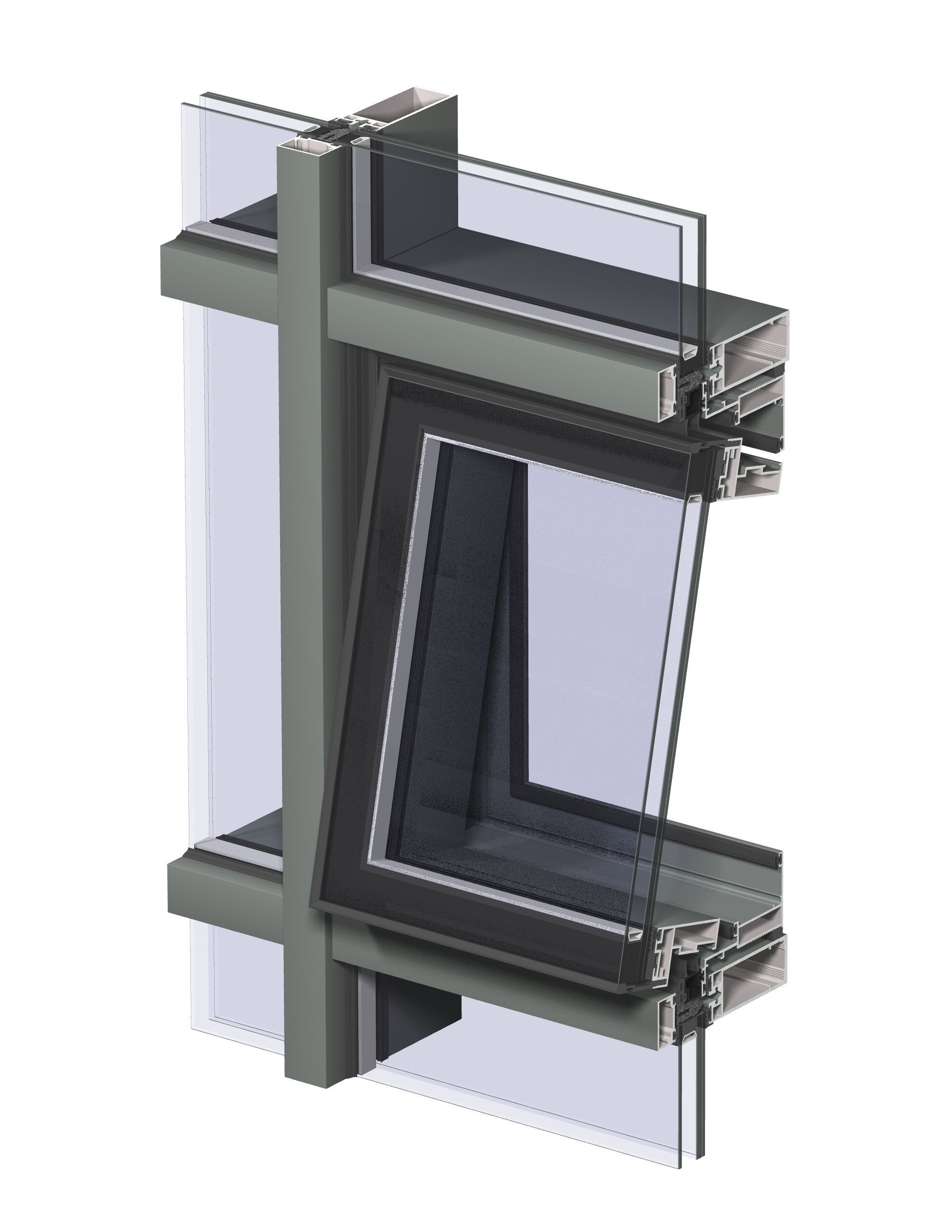 Алюминиевая система навесной стены Reynaers Aluminium SLIMWALL 35 ARCH-00068461 - Вид №1