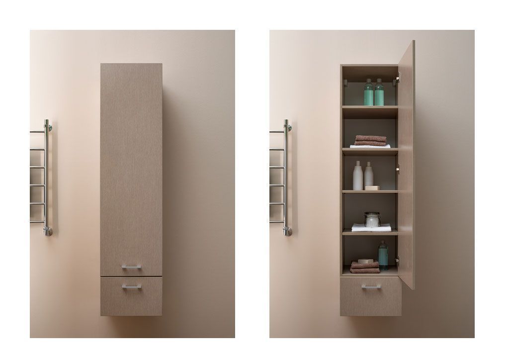 Шкаф-пенал для ванной Aquanet Нота 40 светлый дуб 00158884 - Вид №6