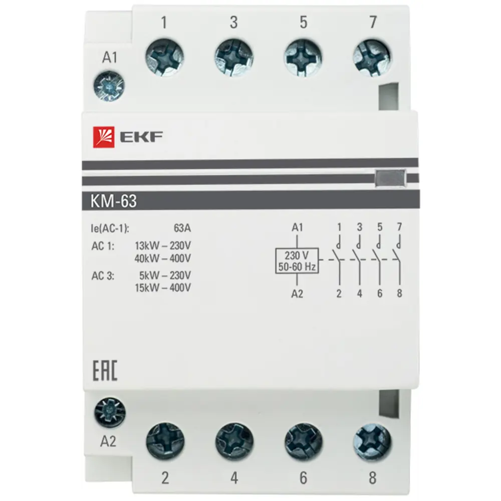 Контактор EKF КМ 4NО 63 А 230-400 В STLM-2123119 - Вид №1