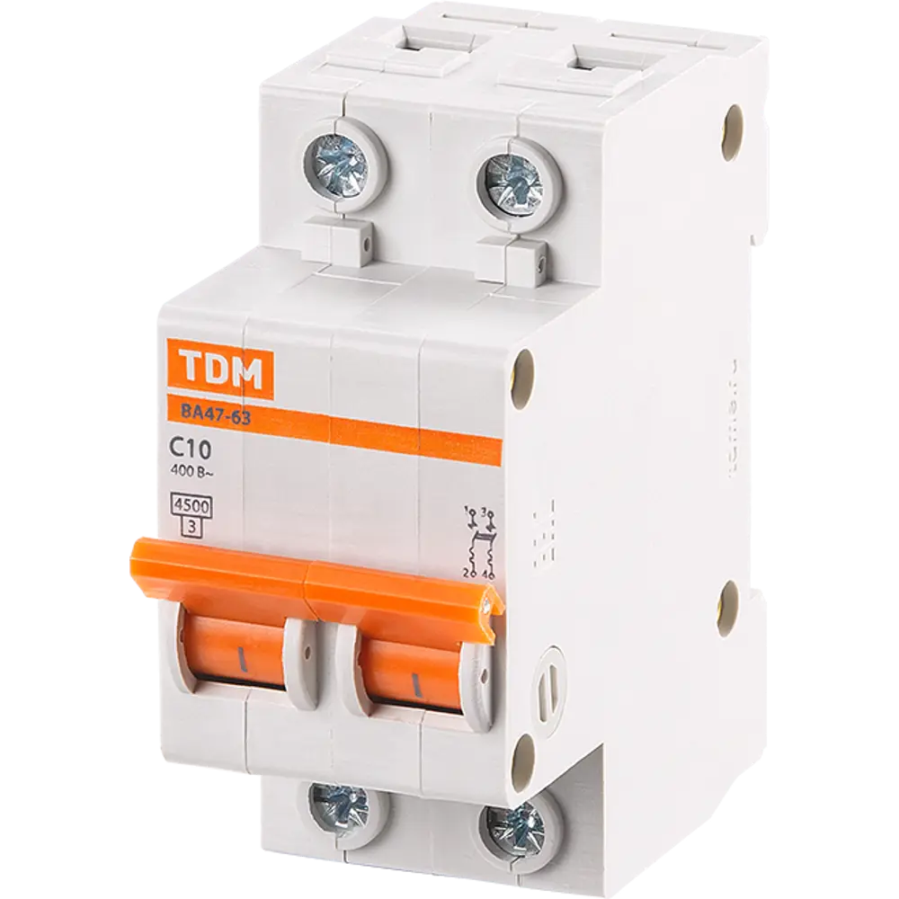 Автоматический выключатель TDM Electric ВА47-63 2P C20 А 4.5 кА SQ0218-0027 84399476 STLM-2141580  - Вид №1