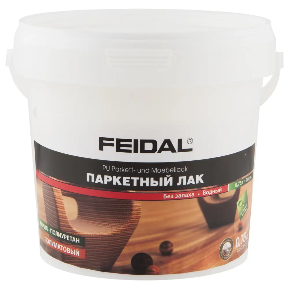 Лак паркетный полуматовый Feidal PU-Parket Mobellack 0.75 л 11851978 STLM-2088901 