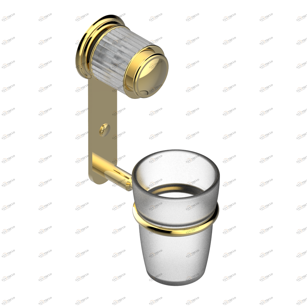 A9B-536 Стакан настенный для зубных щёток Thg-paris Jaipur с матовым хрусталём Золото A9B-536 CAT.F