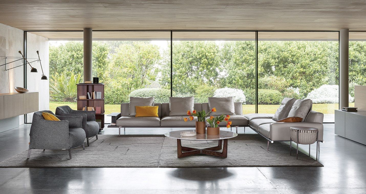 Кожаный диван с полуостровом Poltrona Frau коллекция-диваны и кресла ARCH-00128919 - Вид №4